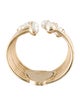 Christian Dior Faux Pearl Diorific Hinged Cuff Bracelet