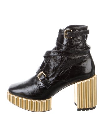 Christian Dior Patent Leather Combat Boots