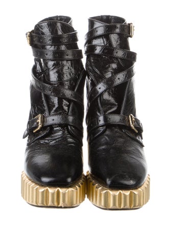Christian Dior Patent Leather Combat Boots