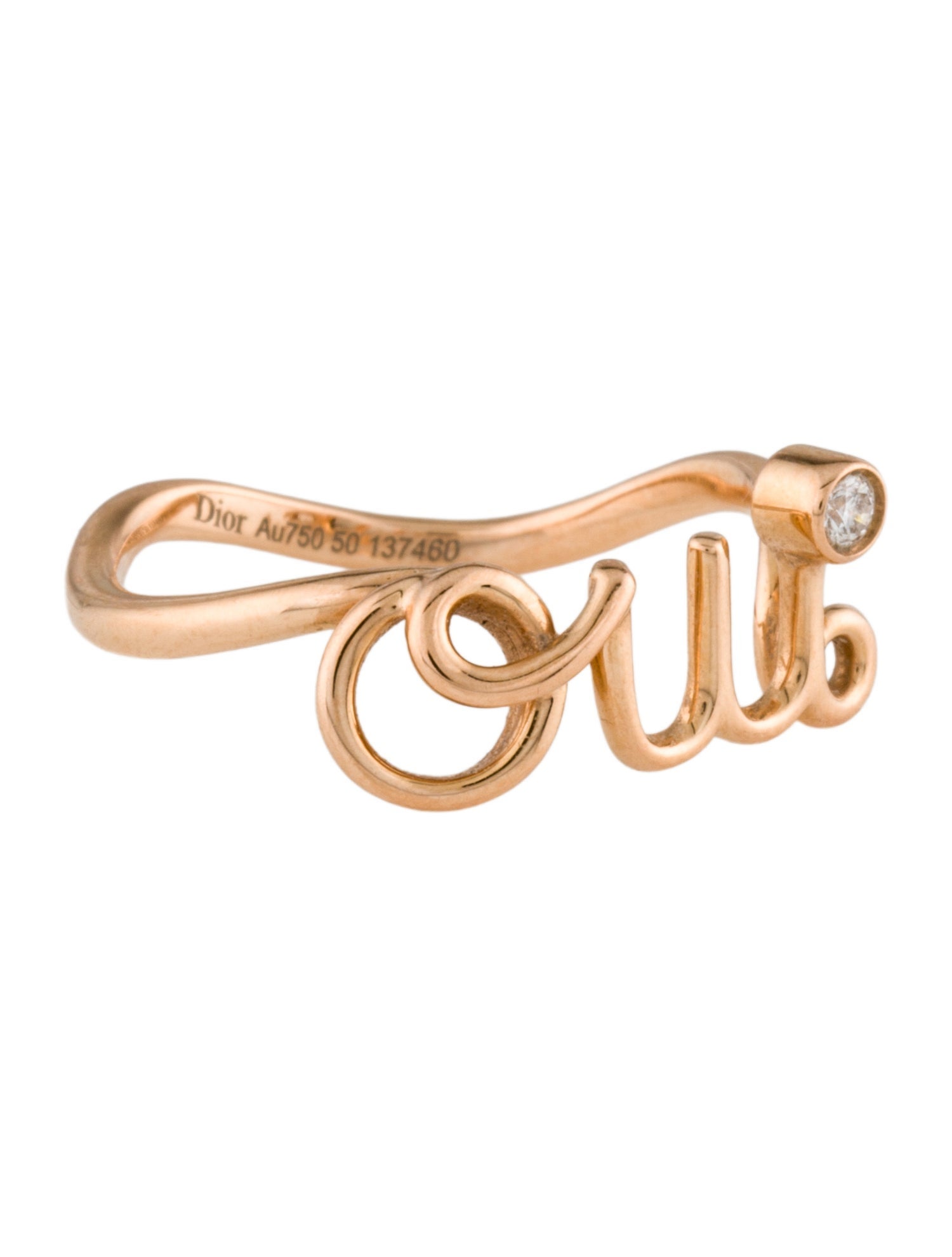 Christian Dior 18K Diamond 'Oui' Dioramour Ring