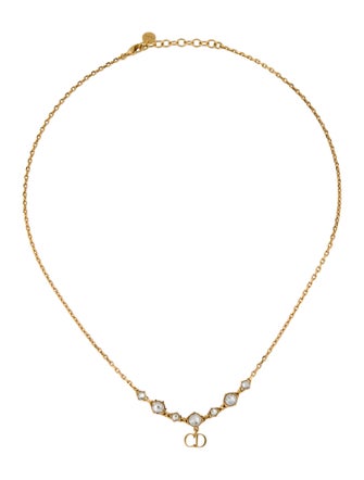 Christian Dior Crystal CD Chain Necklace