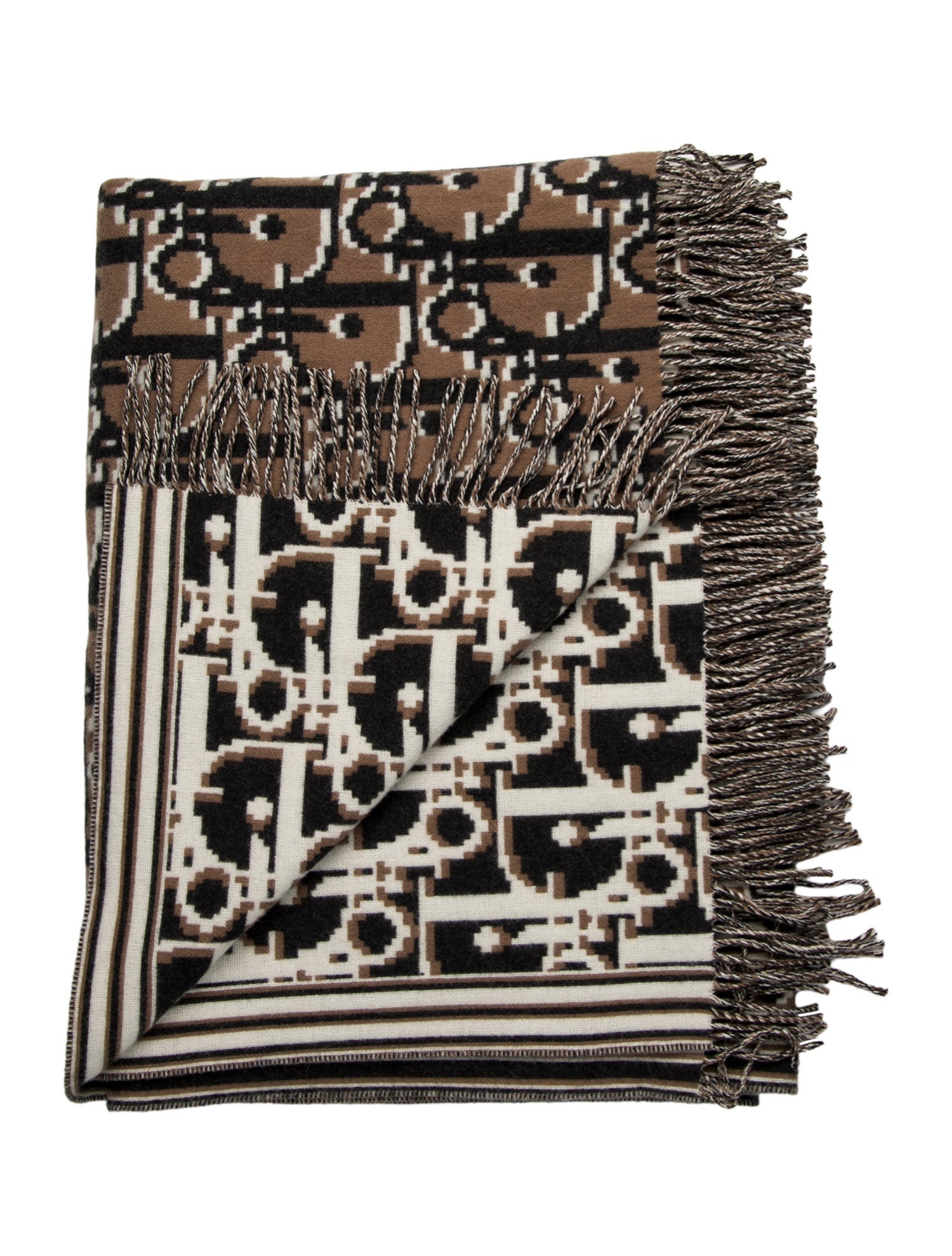 Christian Dior Oblique Plaid Throw Blanket