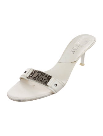 Christian Dior Diorissimo Pattern Leather Slides