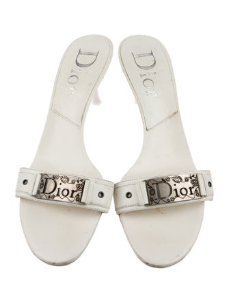 Christian Dior Diorissimo Pattern Leather Slides