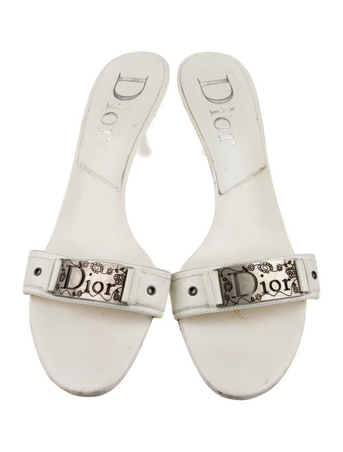 Christian Dior Diorissimo Pattern Leather Slides