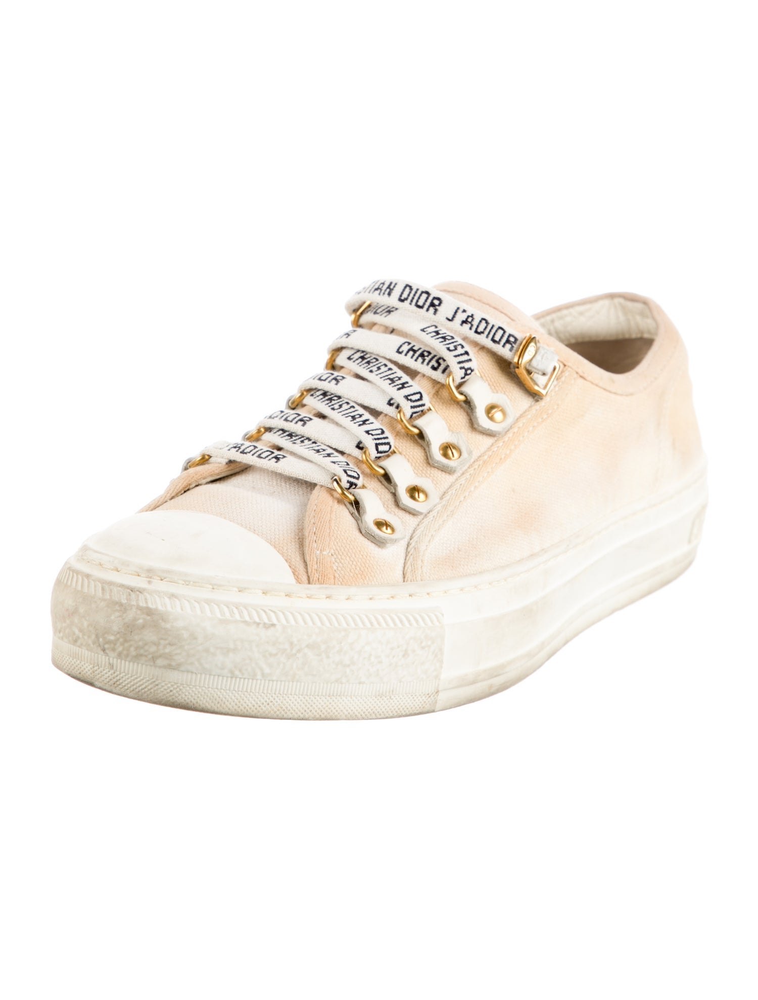 Christian Dior Canvas Colorblock Pattern Sneakers