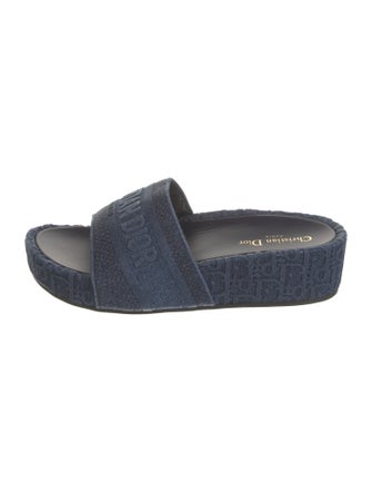 Christian Dior Denim Printed Slides