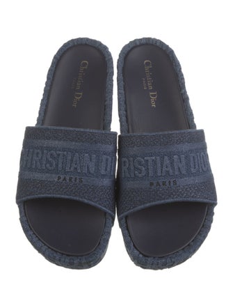 Christian Dior Denim Printed Slides