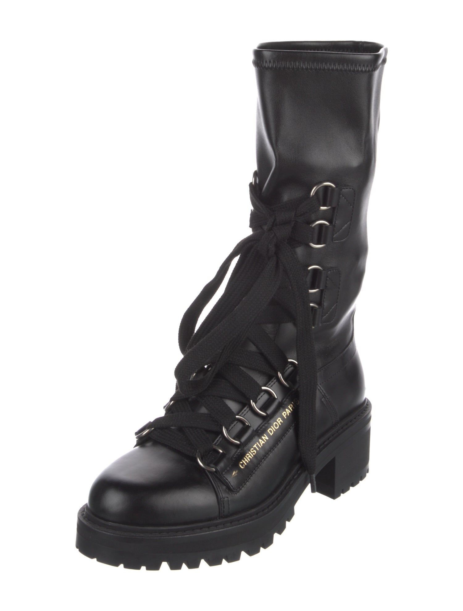 Christian Dior Leather Combat Boots