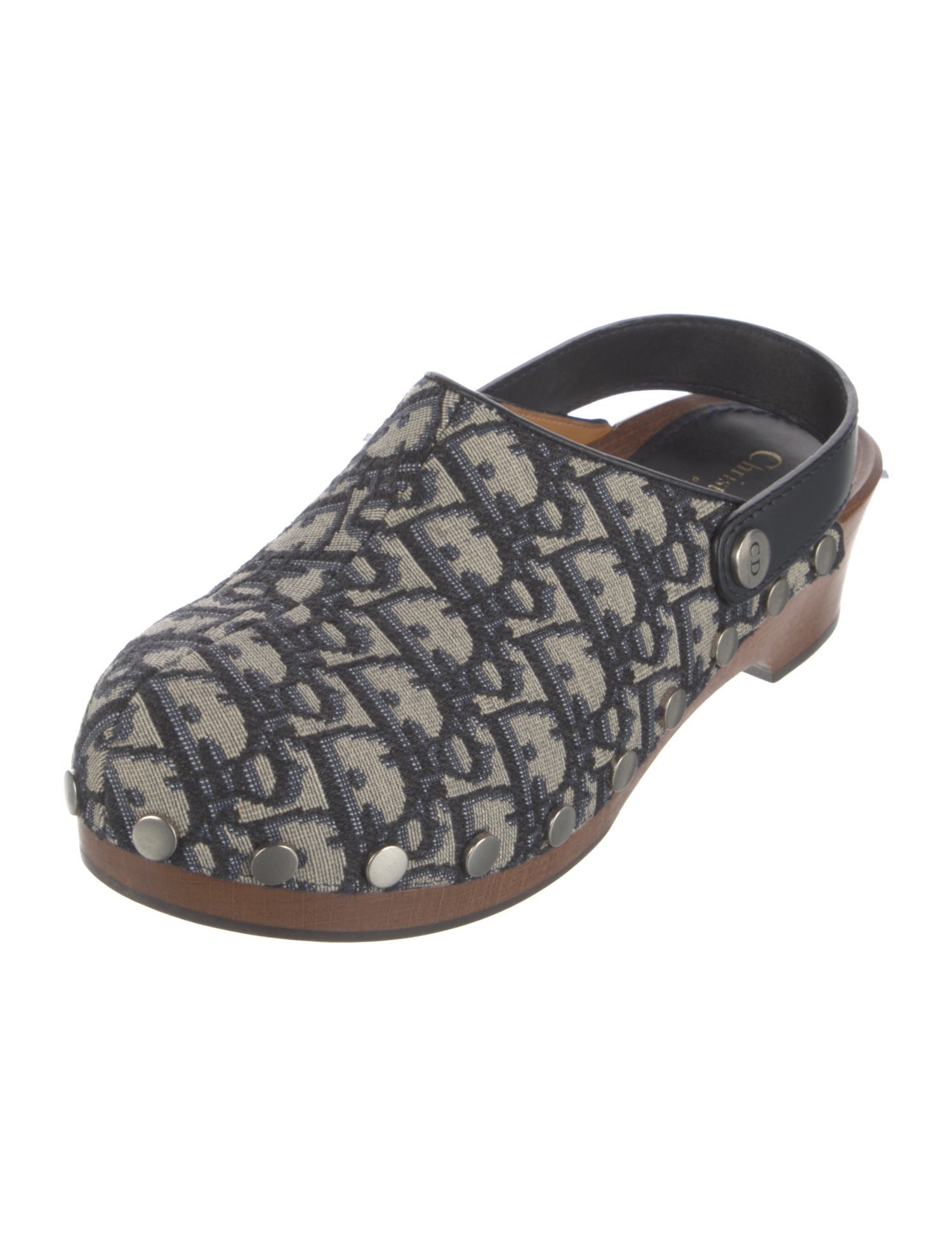 Christian Dior Oblique Jacquard Canvas Slingback Flats