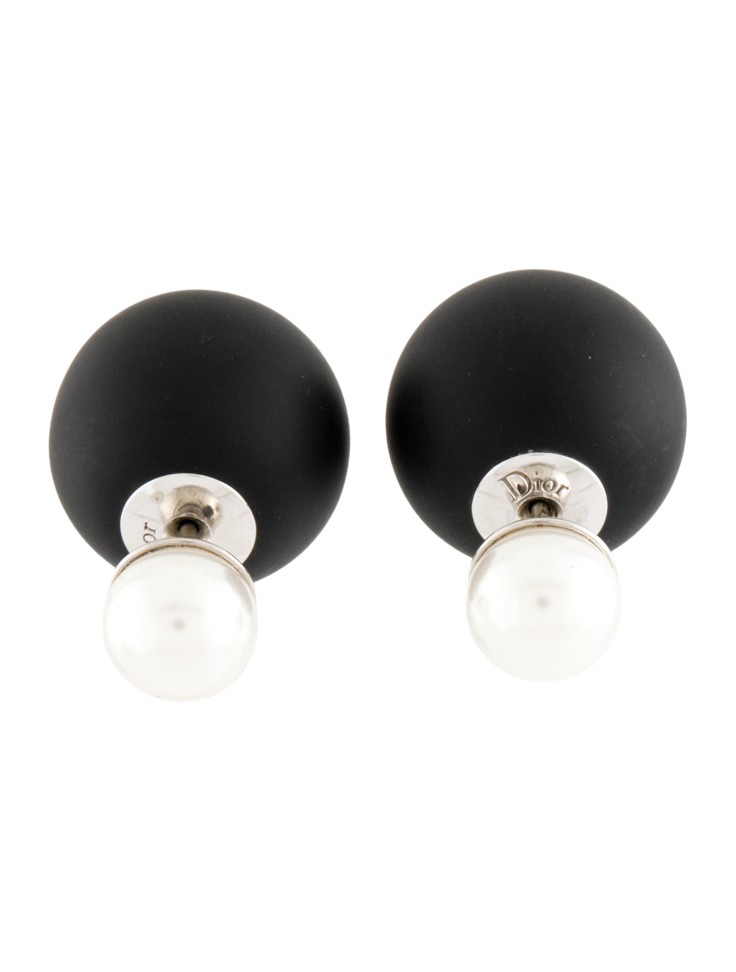 Christian Dior Faux Pearl & Resin Tribales Stud Earrings