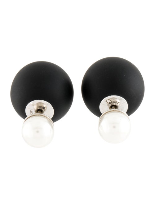 Christian Dior Faux Pearl & Resin Tribales Stud Earrings