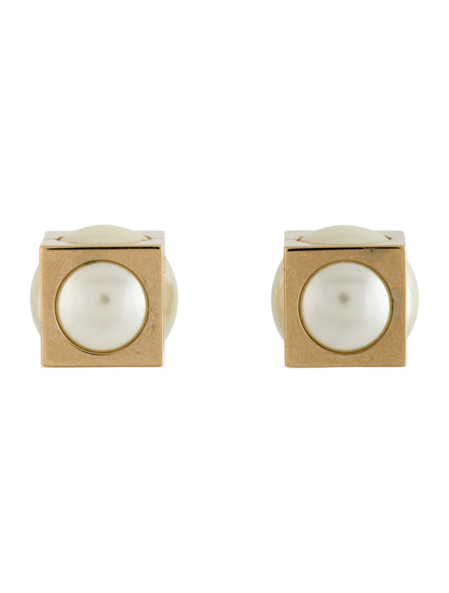 Christian Dior Faux Pearl Mise en Dior Tribales Cube Earrings