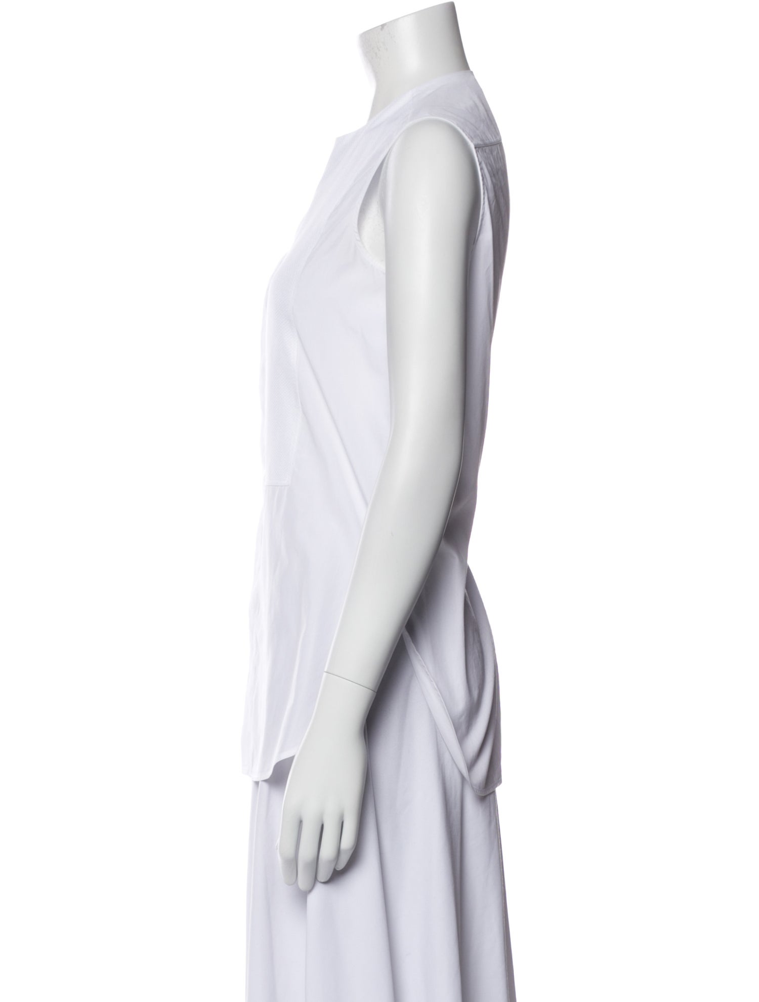 Christian Dior Crew Neck Sleeveless Button-Up Top