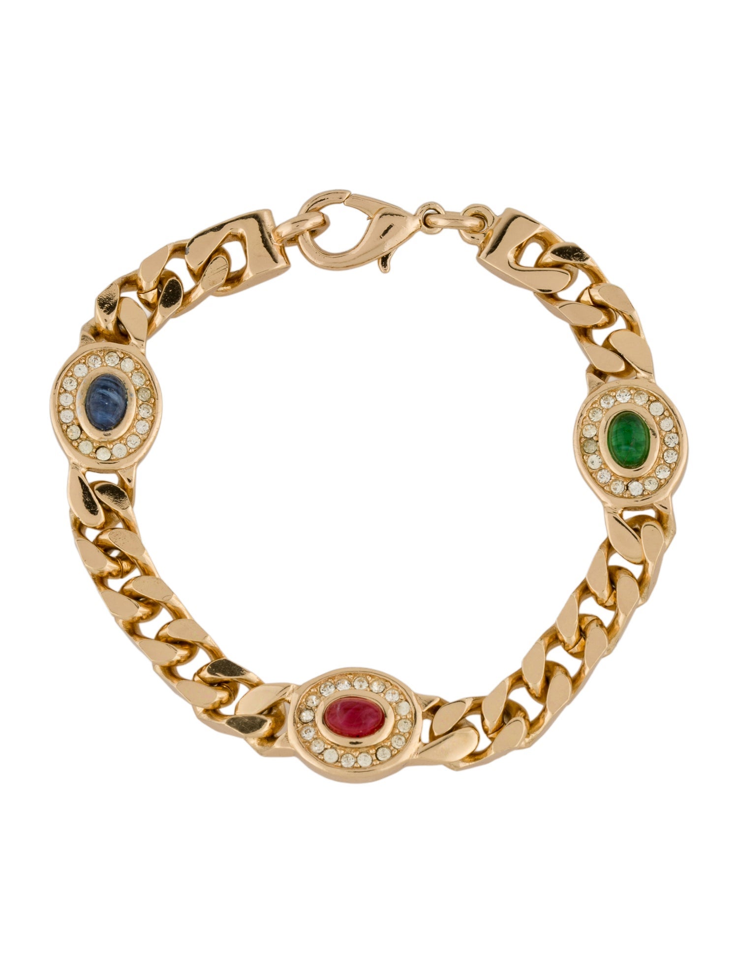 Christian Dior Vintage Crystal Link Bracelet