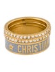 Christian Dior Enamel & Crystal Code RIng Set Of 3