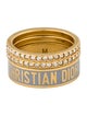 Christian Dior Enamel & Crystal Code RIng Set Of 3