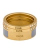 Christian Dior Enamel & Crystal Code RIng Set Of 3