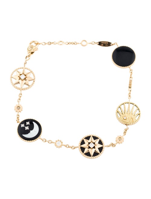 Christian Dior 18K Mother of Pearl, Onyx & Diamond Céleste Station Bracelet