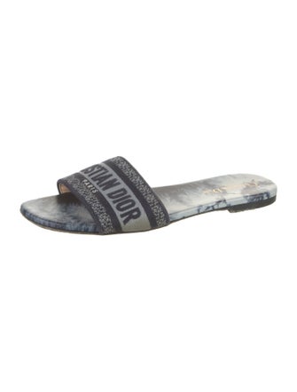 Christian Dior Canvas Printed Slides