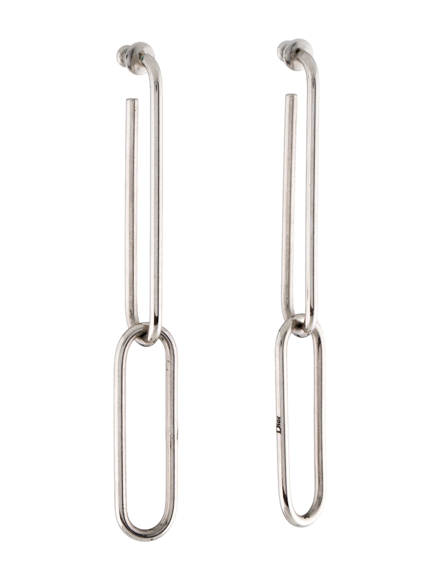 Christian Dior Paper Clip Drop Earrings