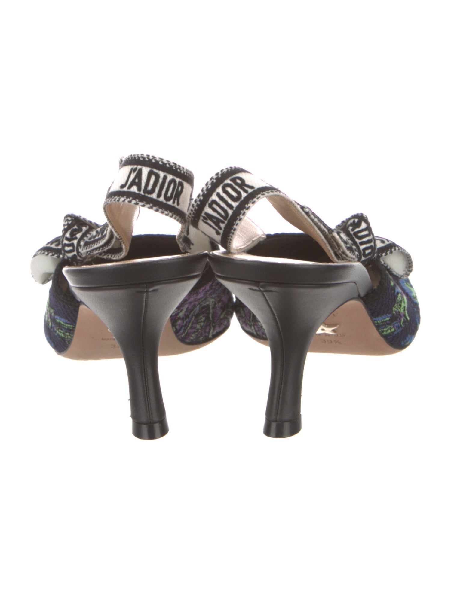 Christian Dior Canvas Floral Print Slingback Pumps