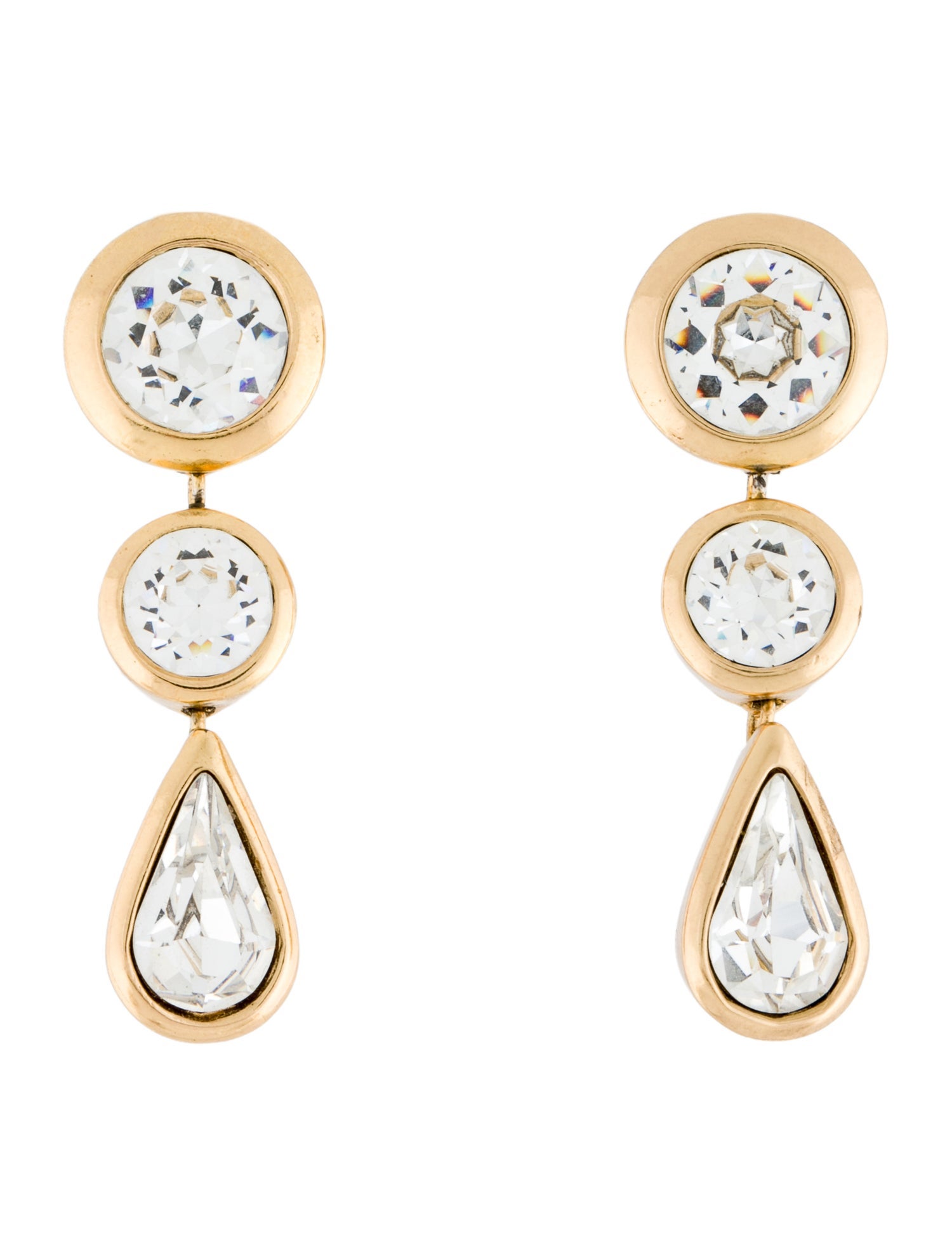 Christian Dior Vintage Crystal Clip-On Drop Earrings