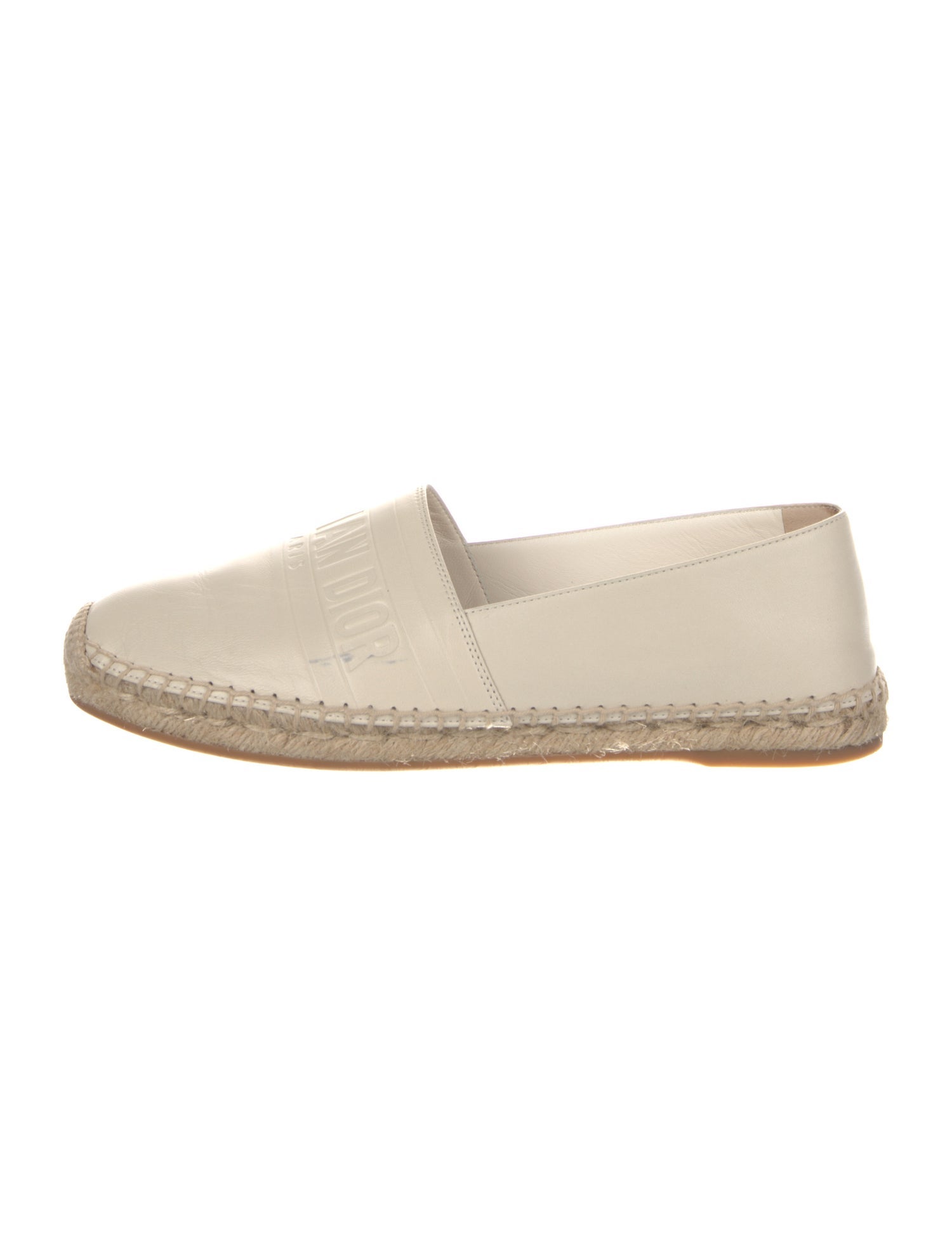 Christian Dior Leather Whipstitch Trim Espadrilles