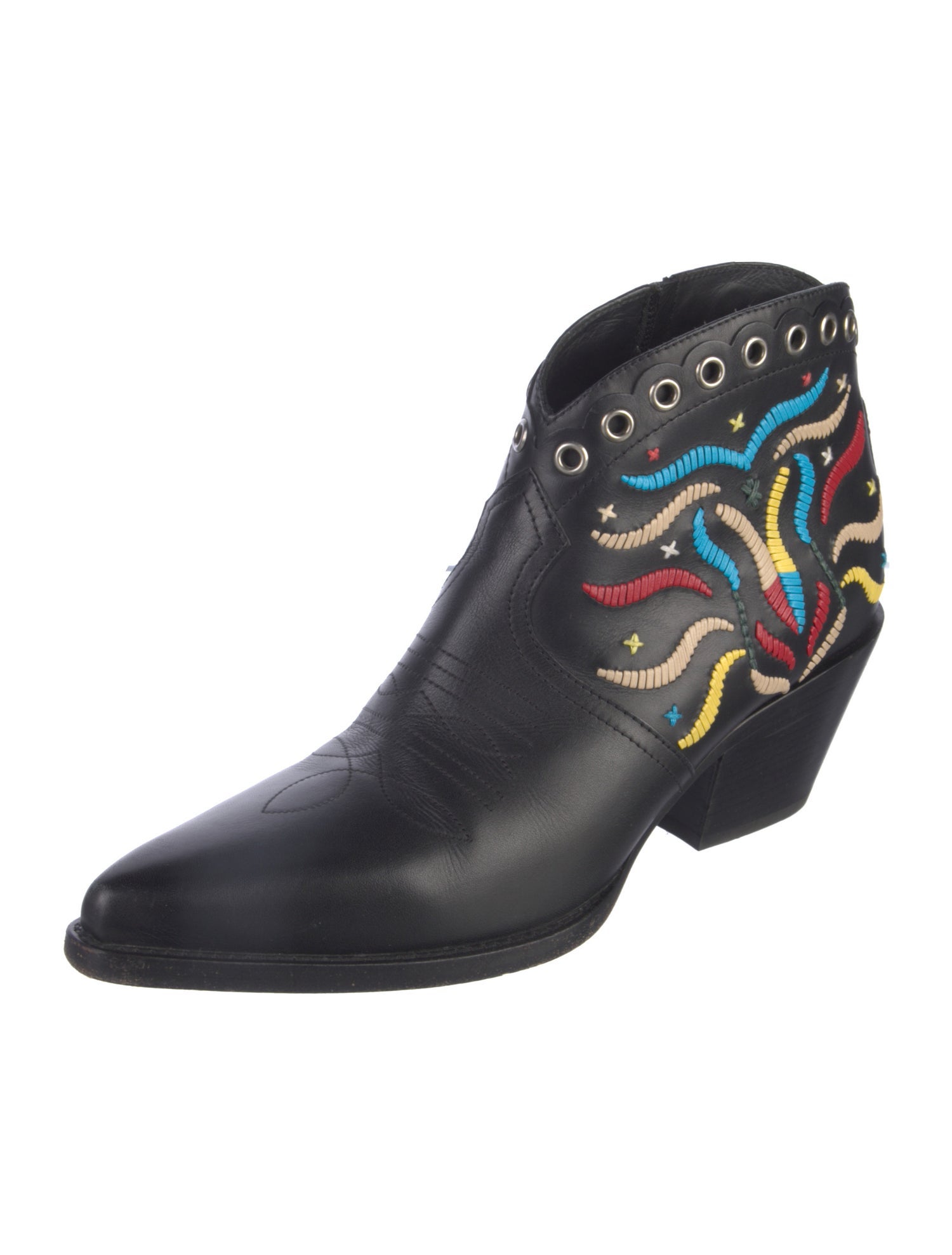 Christian Dior Leather Printed Western Boots