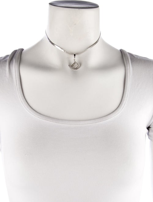 Christian Dior Crystal D Pendant Necklace