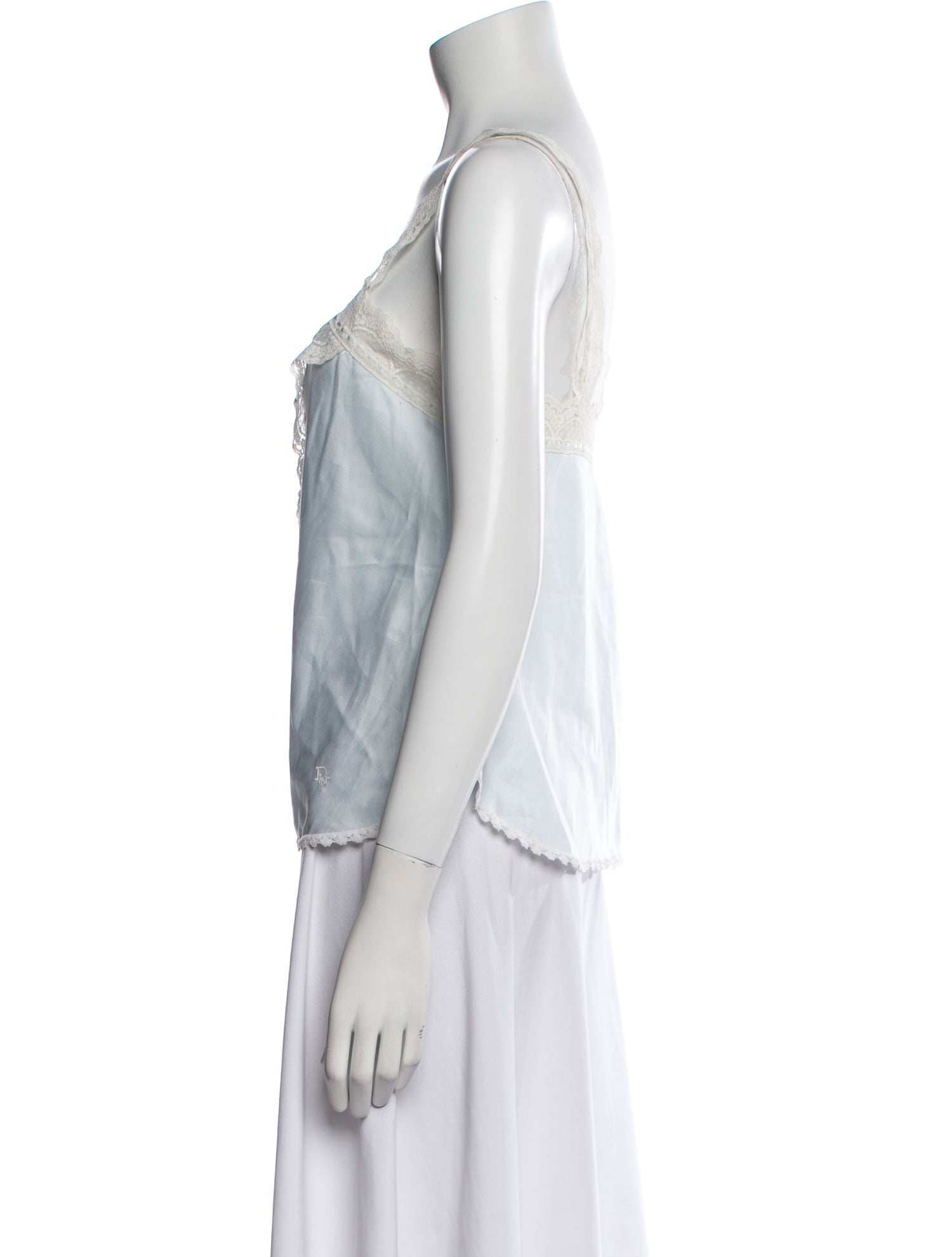 Christian Dior Vintage Lace Trim Embellishment Pajamas