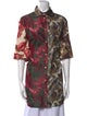 Christian Dior Silk Animal Print Button-Up Top