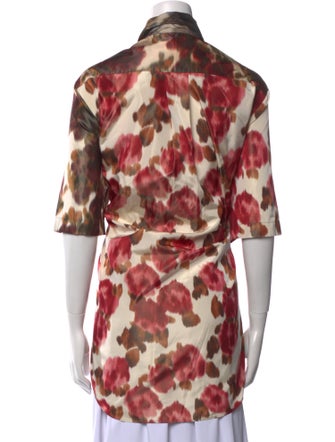 Christian Dior Silk Animal Print Button-Up Top