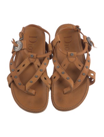 Christian Dior Leather Lasercut Accents Slides