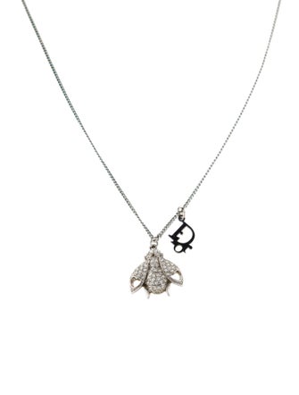 Christian Dior Vintage Crystal Bee Pendant Necklace