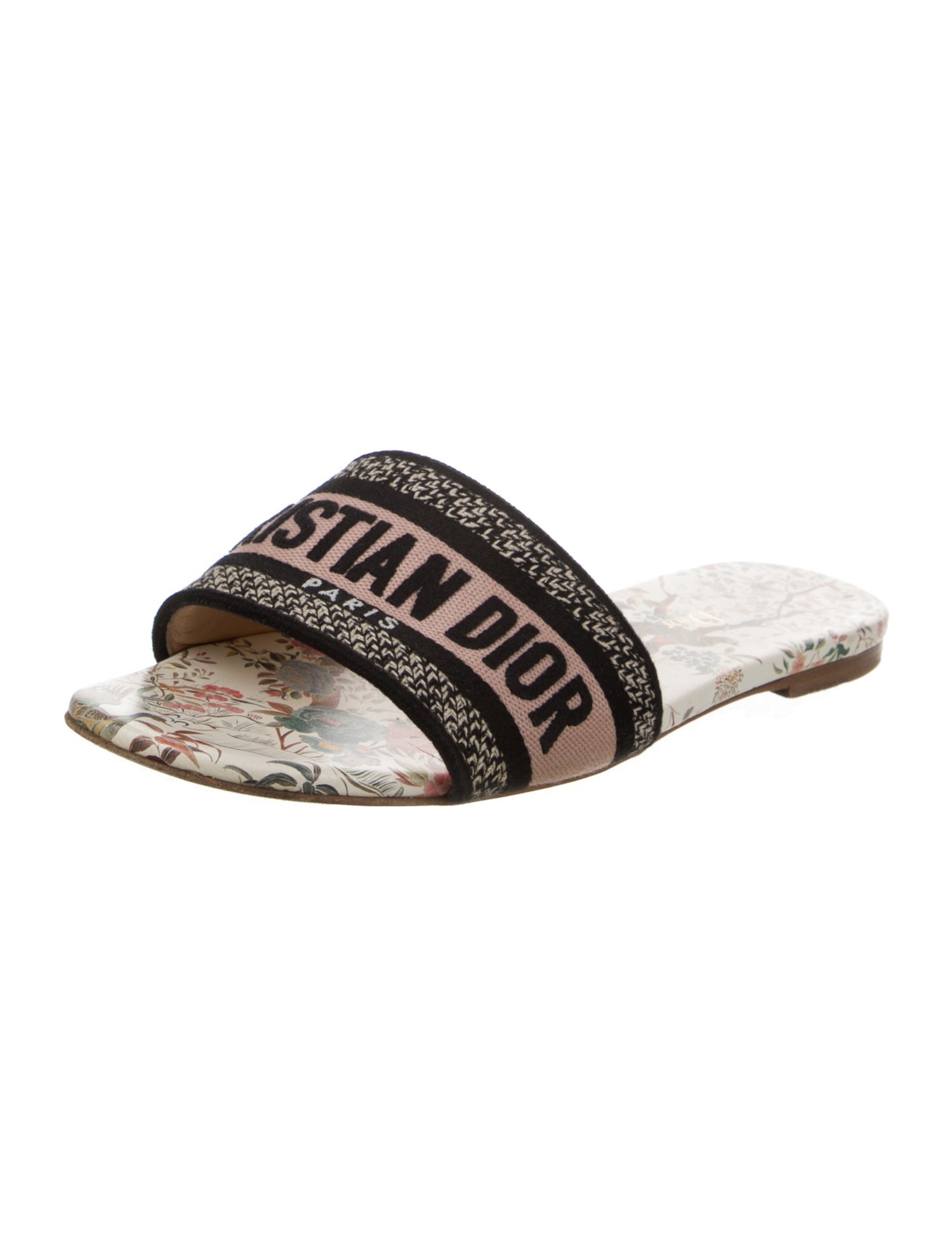 Christian Dior Canvas Printed Slides