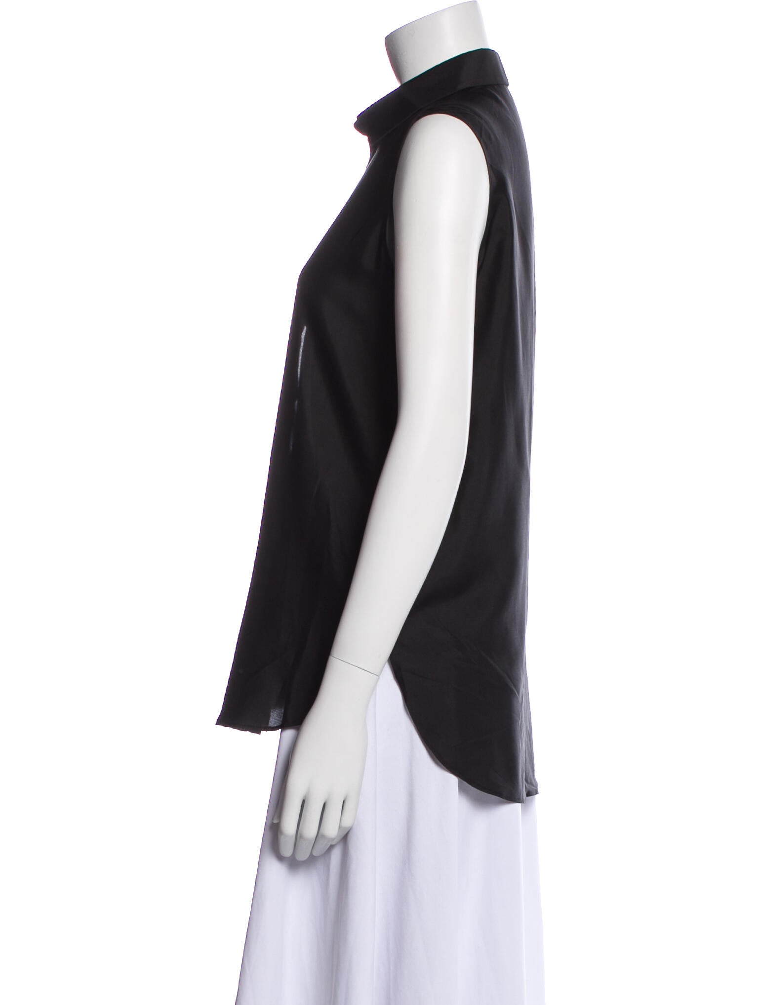 Christian Dior Silk Sleeveless Button-Up Top