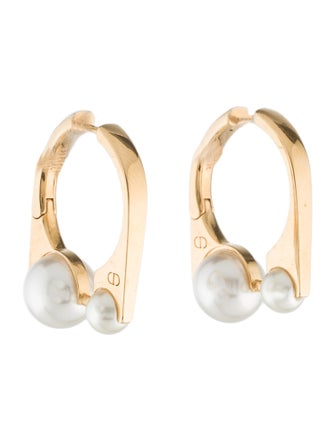 Christian Dior Faux Pearl Small Dior Tribale Drop Earrings