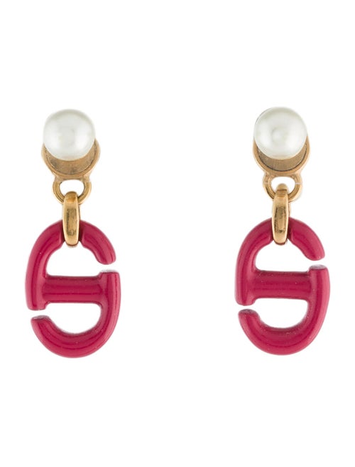 Christian Dior Faux Pearl & Resin Tribales Earrings