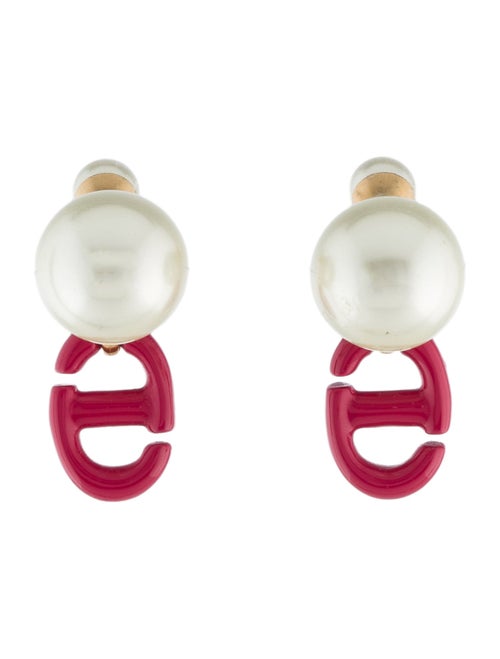 Christian Dior Faux Pearl & Resin Tribales Earrings