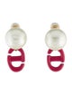 Christian Dior Faux Pearl & Resin Tribales Earrings