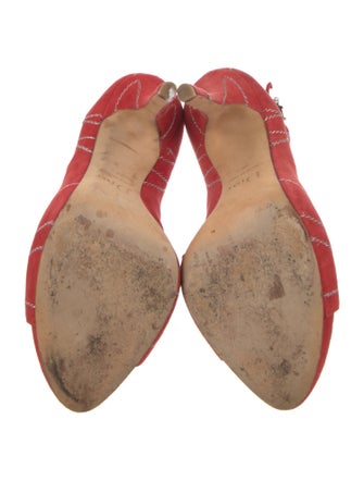 Christian Dior Diorissimo Pattern Suede Pumps