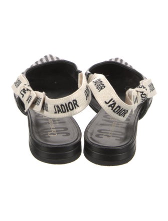 Christian Dior Printed Bow Accents Slingback Flats