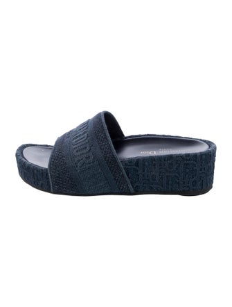 Christian Dior Oblique Jacquard Denim Slides