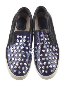 Leather Sequin Embellishments Espadrilles