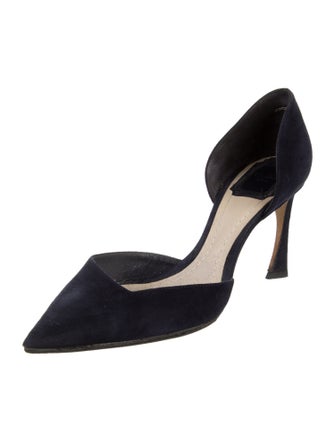 Christian Dior Suede D'Orsay Pumps