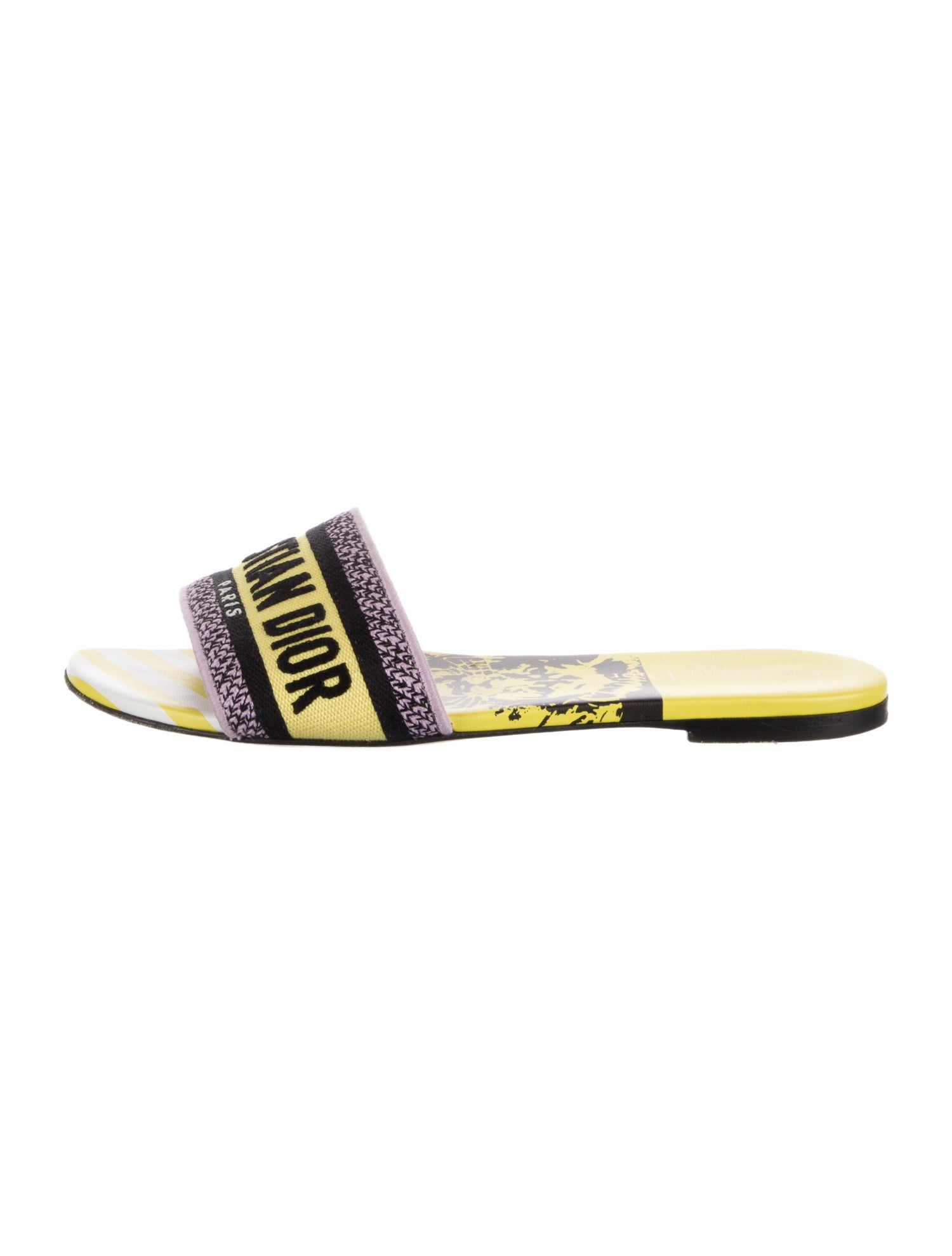 Christian Dior Canvas Printed Slides