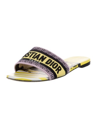 Christian Dior Canvas Printed Slides