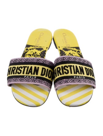 Christian Dior Canvas Printed Slides