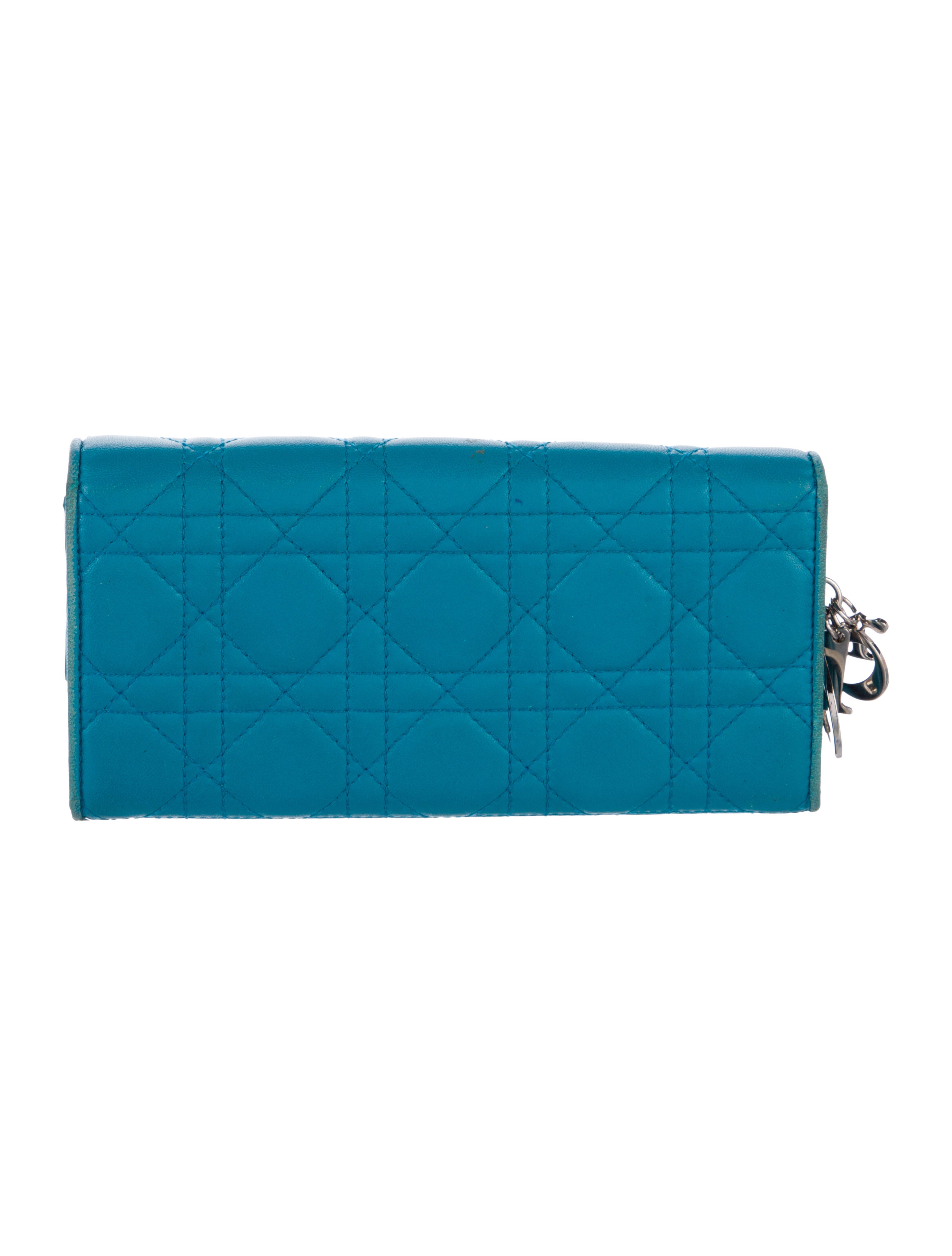 Christian Dior Cannage Pattern Leather Continental Wallet